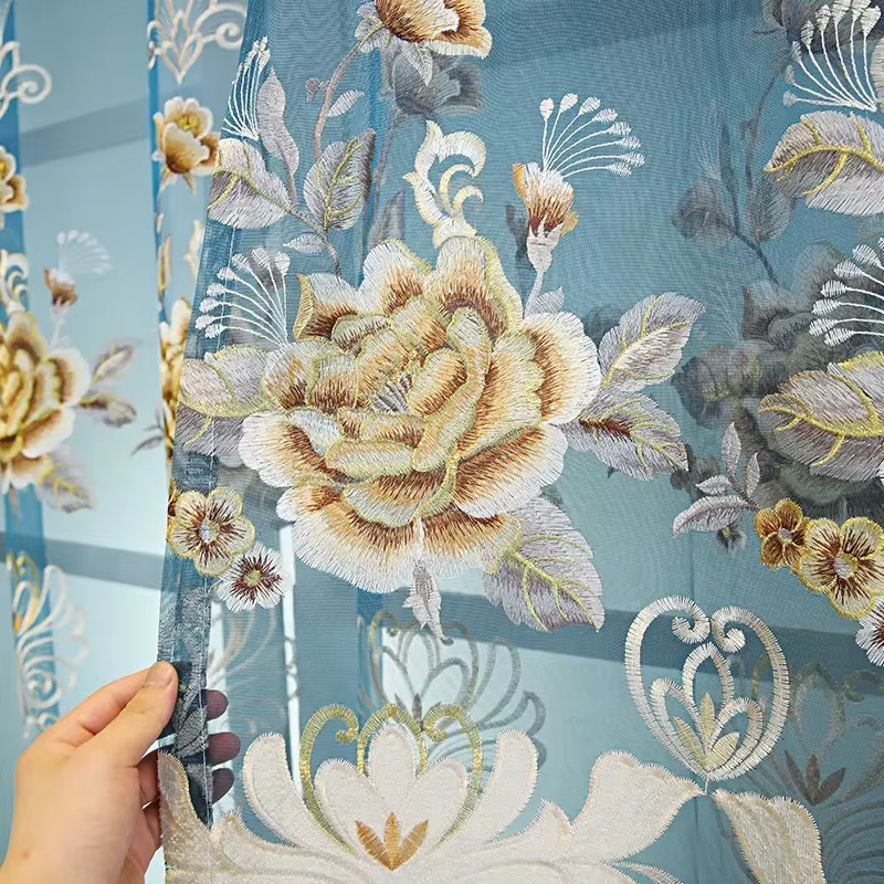 Rideaux européens en Chenille pour salon chambre rideaux occultants brodés creux matelassés lumière 