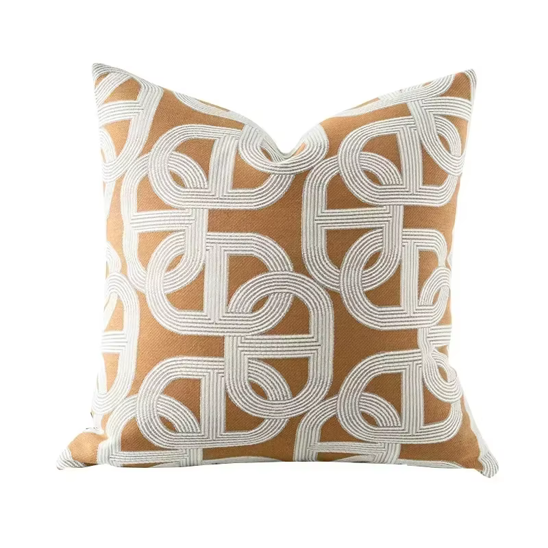 Juste de coussin Jacquard géométrique, taie d'oreiller décorative moderne, haut de gamme, décoration
