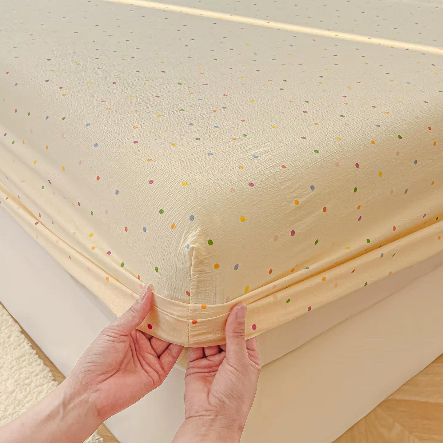 Drap-housse en microfibre tissée double couche, poche extra profonde de 25 cm, résistant au rétrécis
