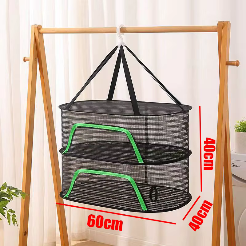 Séchoir pliable portable en filet anti-moustiques pour poisson, linge, fruits et aliments, panier de