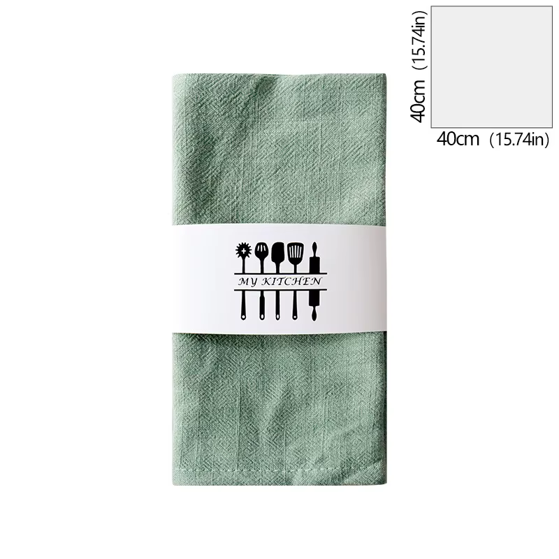 Serviettes carrées en coton et lin, 40x40cm, couleur unie, pour hôtel, cuisine, maison, Restaurant, 
