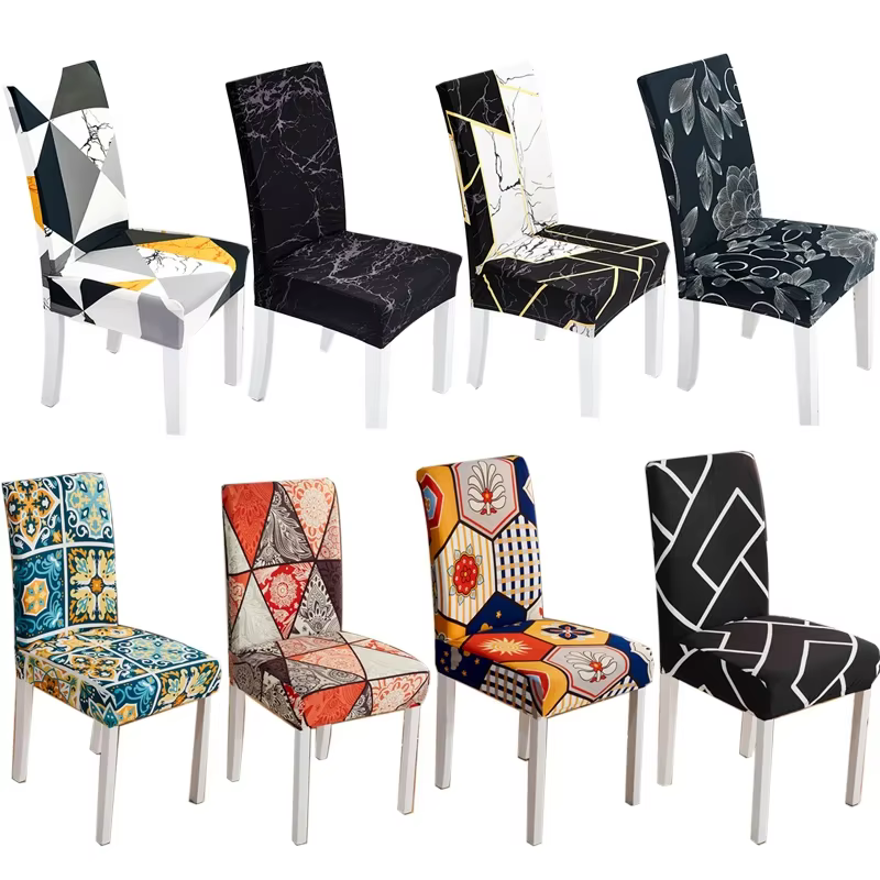 Housse de chaise imprimée, housse de siège élastique, amovible, pour mariage, hôtel, Banquet, salle 