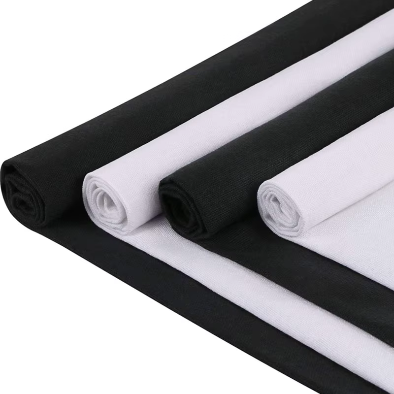 4 pièces de tissu en lin, tissu uni pour la couture DIY, 50 x 50 cm, matériau en lin respirant noir 