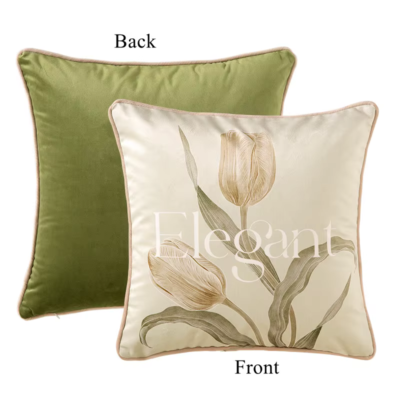 Housse de coussin en velours floral pour la décoration de la maison, taie d'oreiller carrée, taie d'