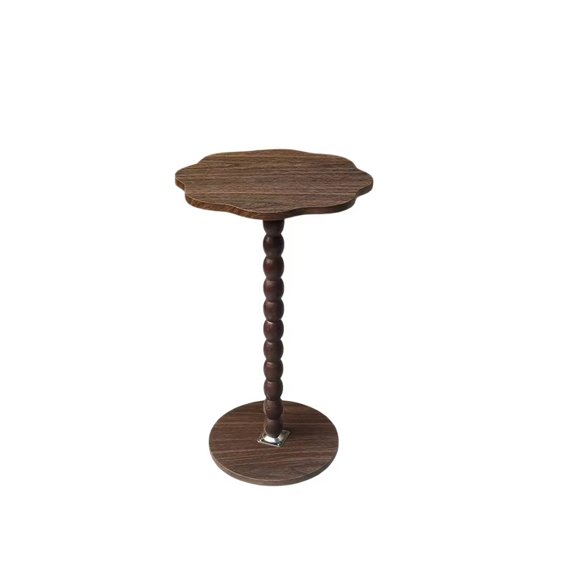 Table d'appoint marron à motif floral, table d'appoint moderne étroite avec piétement surélevé pour 