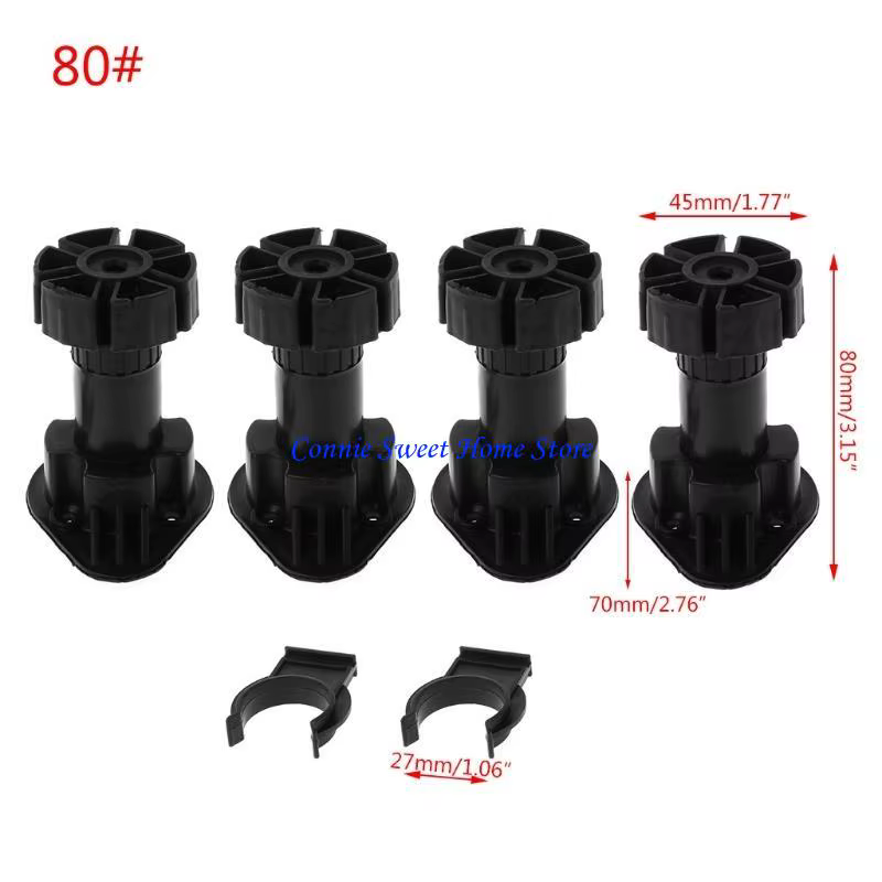 LXAF 4PCS Hauteur réglable Placboard Foot Armoret pour salle bain Kitchen