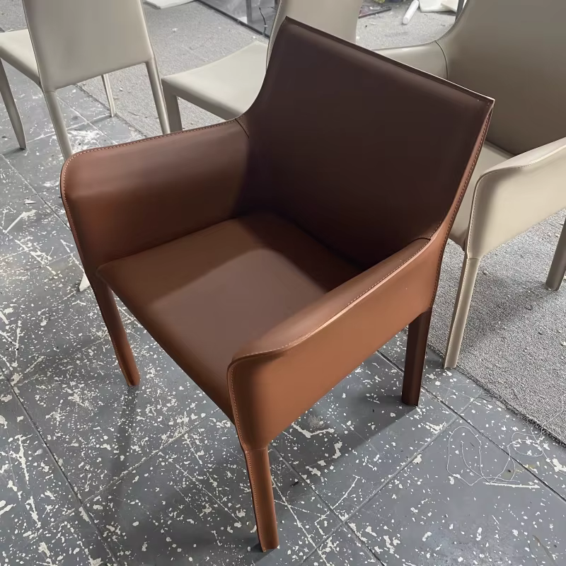Chaise de salle à manger en cuir de luxe nordique, meubles d'hôtel de Restaurant à domicile, chaises