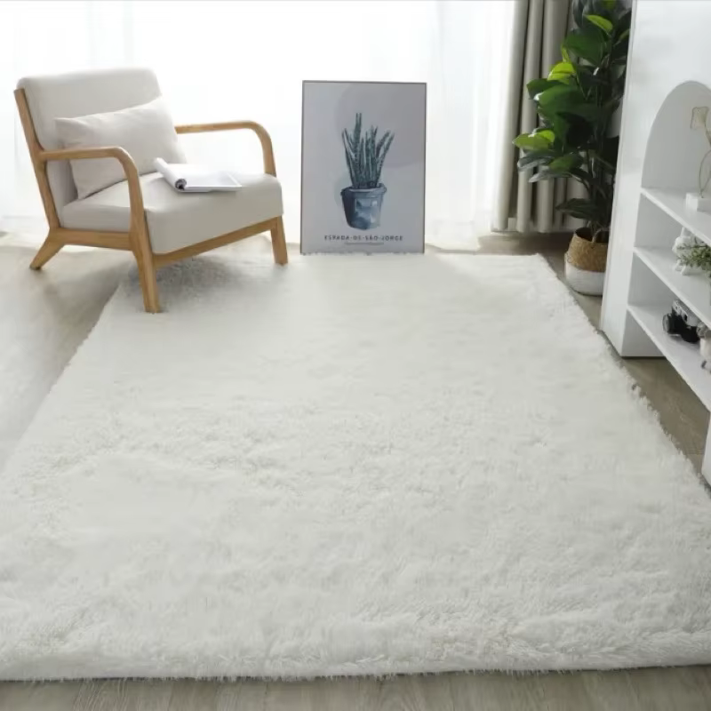 Tapis en velours long de luxe VIKAMA, tapis moelleux antidérapant pour chambre à coucher, salon, déc