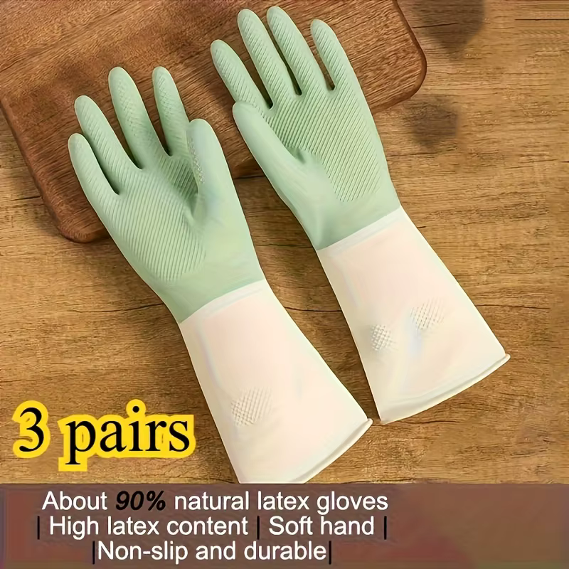 3 paires de gants de cuisine et de gants de vaisselle durables, adaptés au lavage de la vaisselle, a