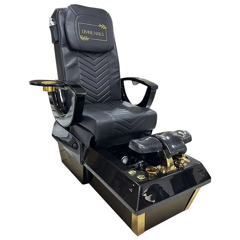 Canapé dédié au Salon de beauté noir transfrontalier de luxe, chaise de pédicure de Massage multi-mo