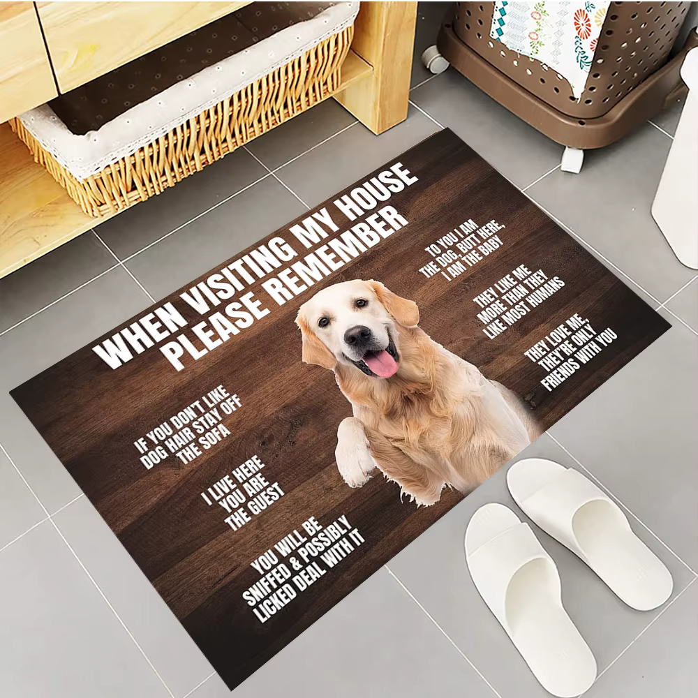Tapis de porte pour chien, nom de Photo personnalisé, support en caoutchouc antidérapant, tapis de s