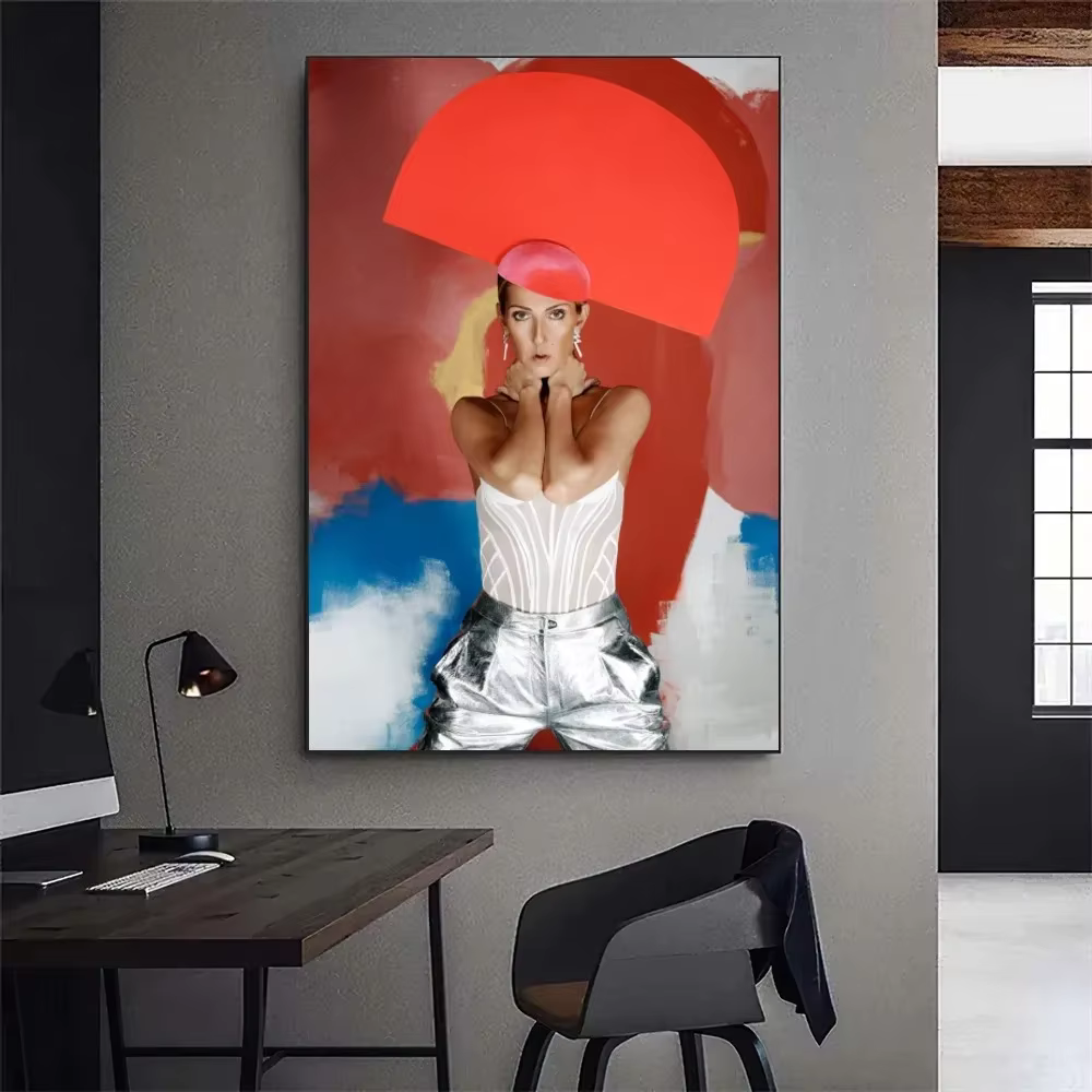 Celine Dion Singer Poster, Galerie Prhonneur, Peinture sur toile murale, Petit autocollant de salon