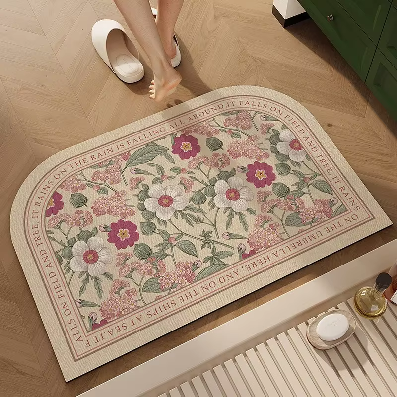 Tapis de salle de bain, paillasson d'entrée de toilette, antidérapant, absorbant les pieds, pour sol