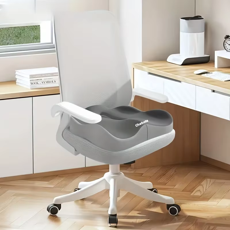 Coussin de siège en mousse à mémoire de forme, 1 pièce, support ergonomique 3D |   Vert clair et gri