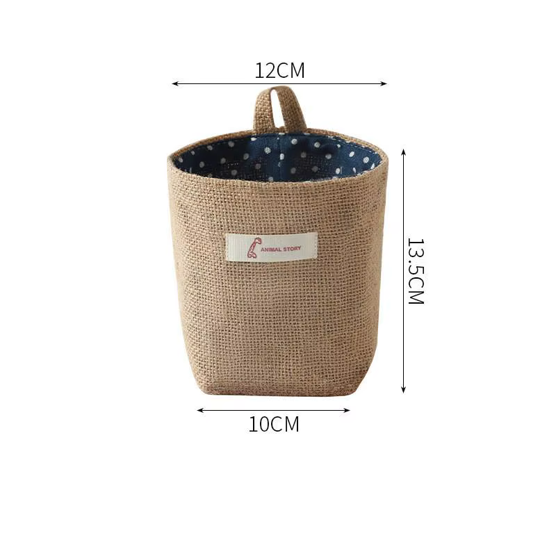 Panier de rangement pratique pour la maison, panier suspendu en coton et lin, paniers à linge multif