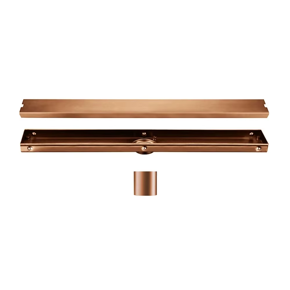 Smesiteli Drain de salle de bains en acier inoxydable Rose or 800/900/1000mm, Insert de carrelage li