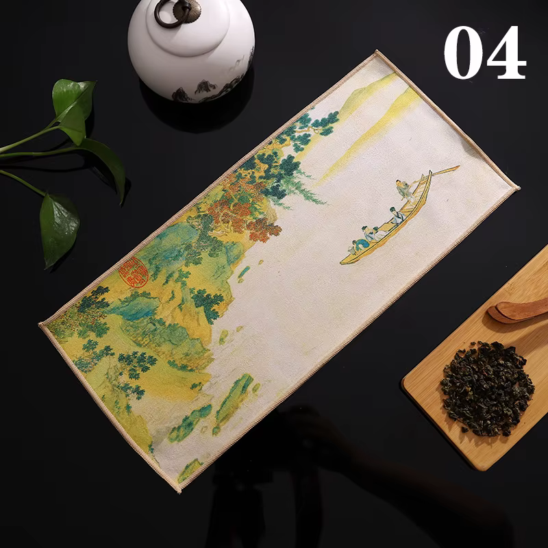 Serviette à thé épaisse peinte chinoise, 1 pièce, tapis de Table Super absorbant, chiffon profession