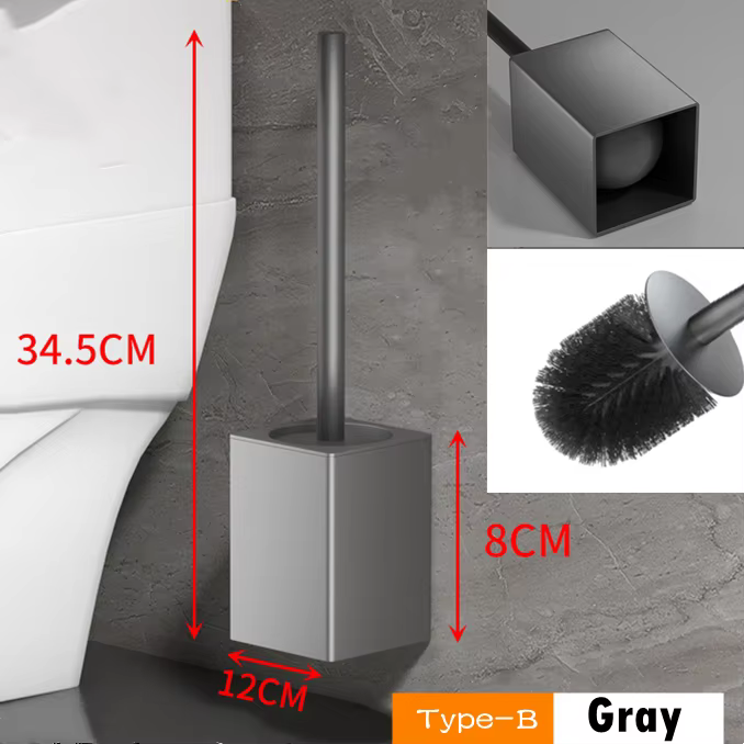Brosse de toilette nettoyage accessoires de salle de bain créatif sol mural en alliage d'aluminium b