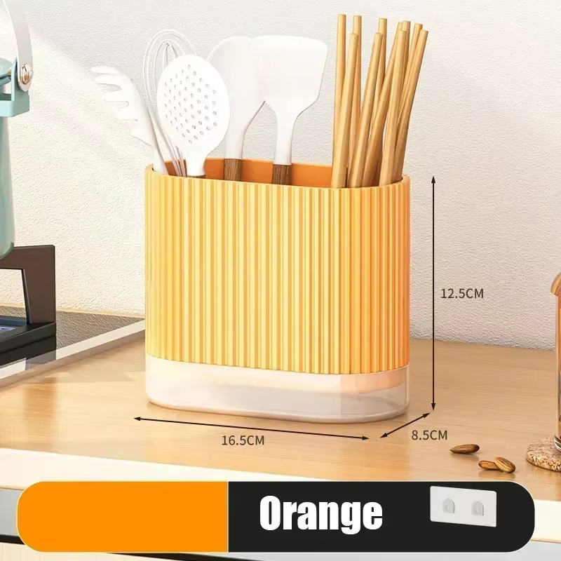 Porte-baguettes mural de cuisine domestique, organisateur d'ustensiles sèches, sans perceuse, rangem