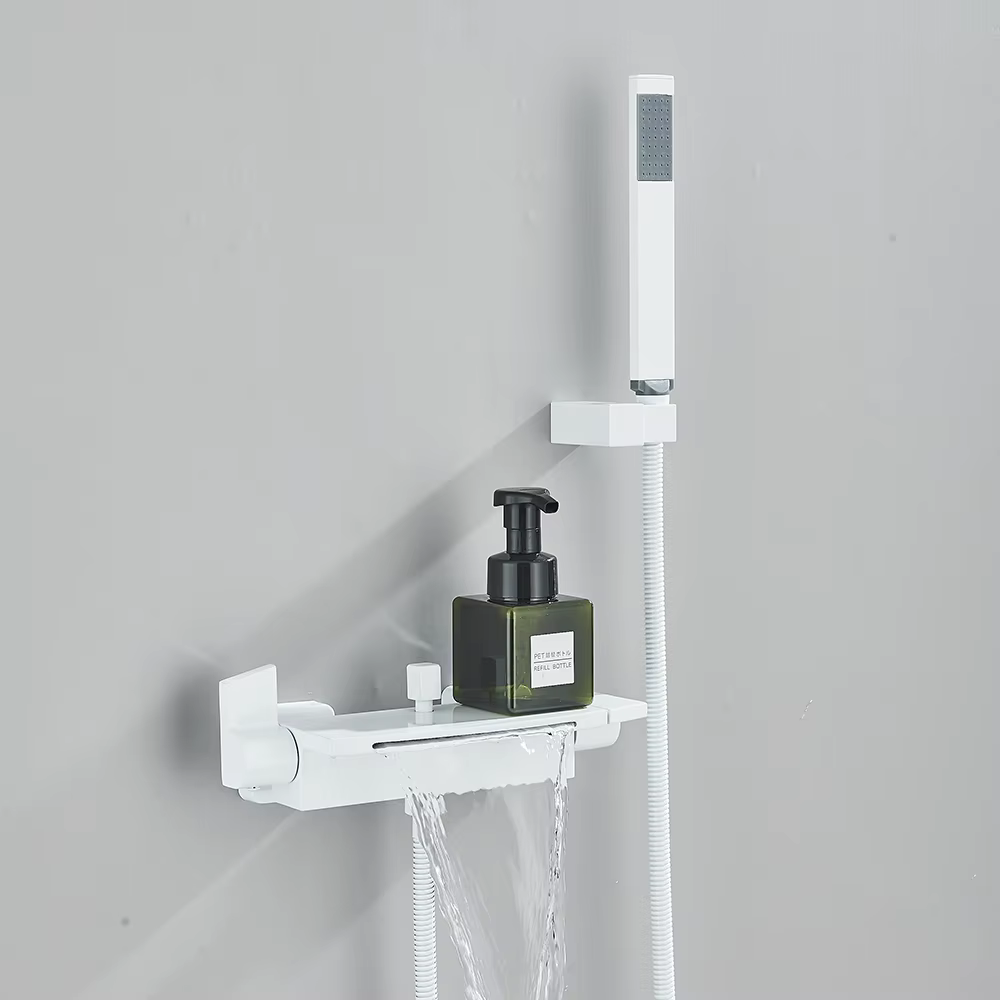Robinet de douche doré, cascade, mitigeur de bain-douche, ensemble de douche de salle de bains, syst