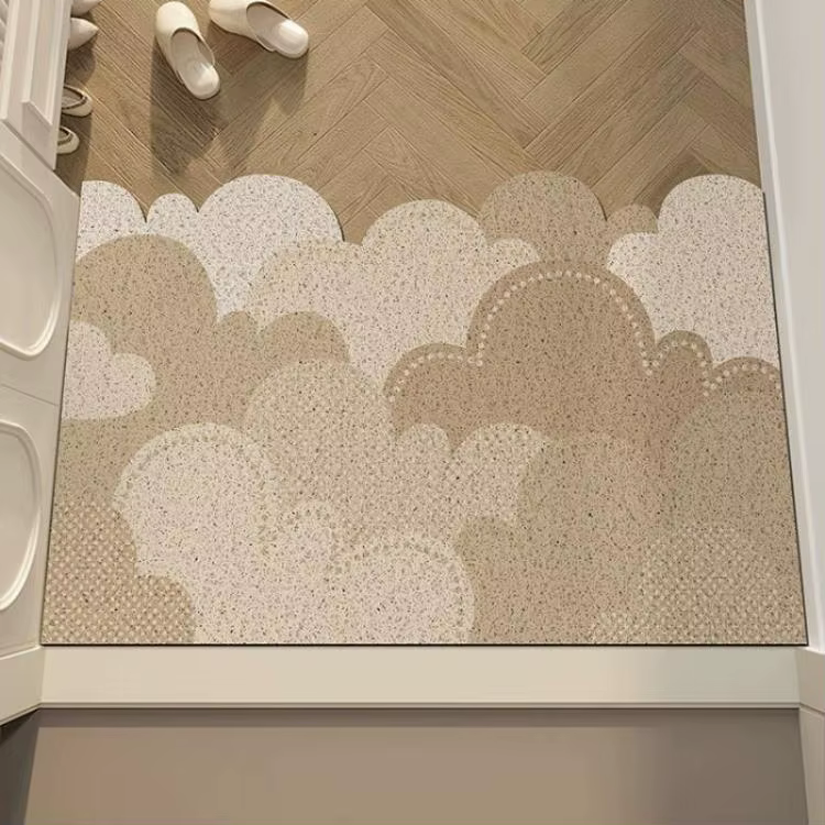Tapis d'entrée Durable avec conception de montagne/vages, antidérapant, facile à nettoyer, pour l'en