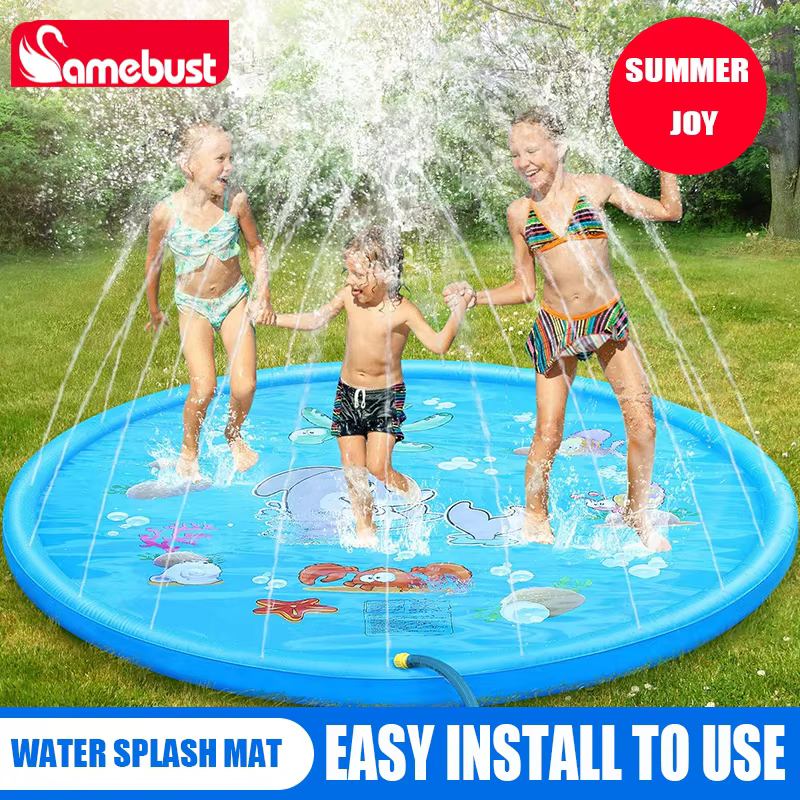 Tapis de pulvérisation gonflable pour enfants, 100/170cm, tapis d'arrosage d'eau de plage, jouet de 