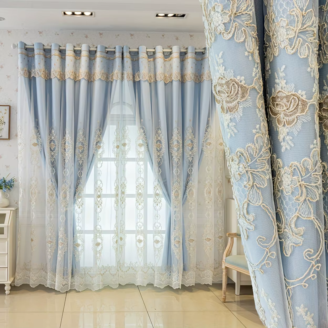 Rideaux de luxe européens pour salon et chambre à coucher, occultants, isolants thermiques, insonori