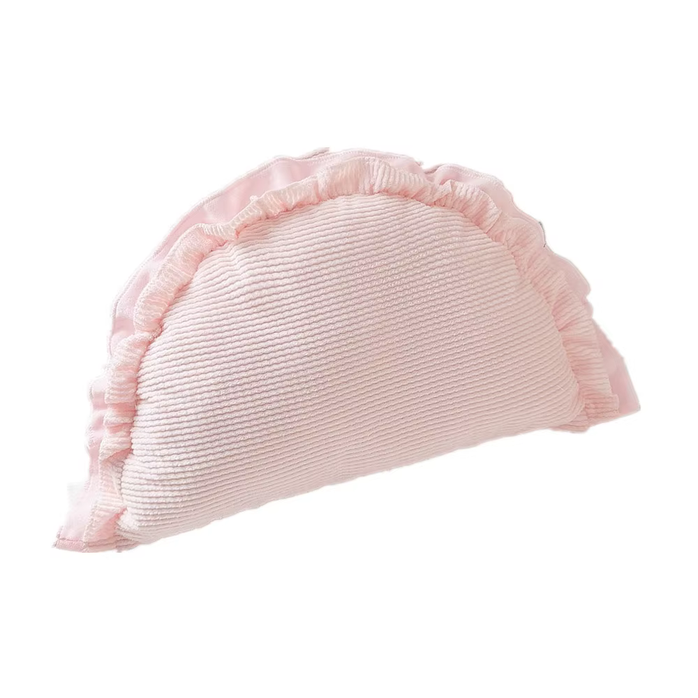 Coussin personnalisé en forme de lune pour bébé avec volants, nom personnalisé, accessoire de literi