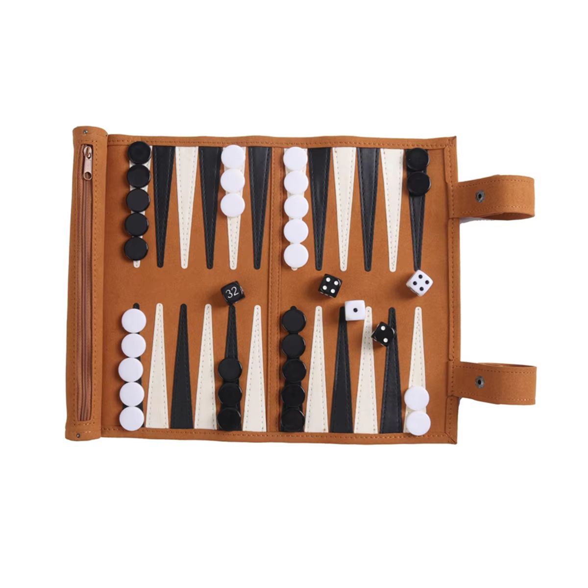 Jeu de société de backgammon portable pour adultes et enfants, jeux de voyage, design de rouleau, pl