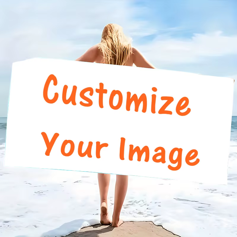Serviette de plage personnalisée avec photo amusante, en microfibre, fine et absorbante, pour la pla