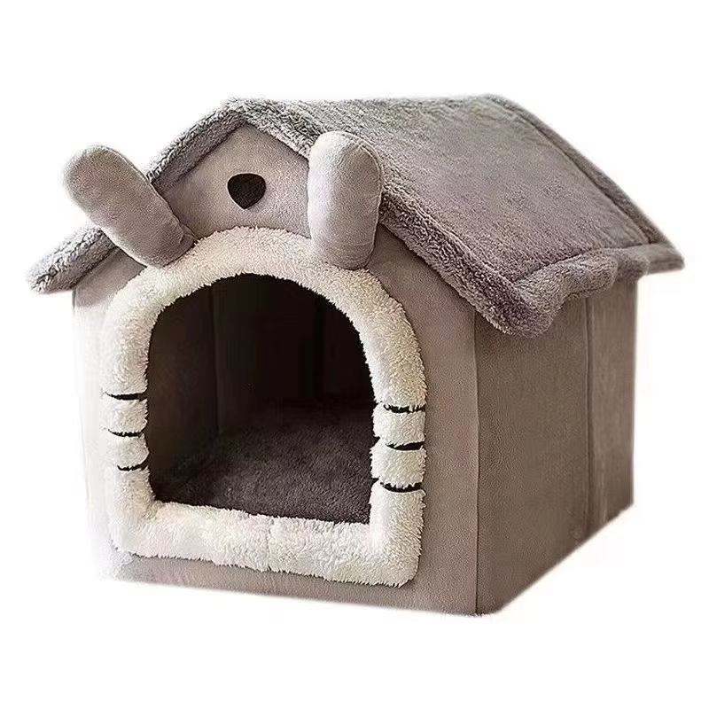 Maison d'intérieur chaude pour chien et chat, lit doux pour animal de compagnie, tente pour chien, c