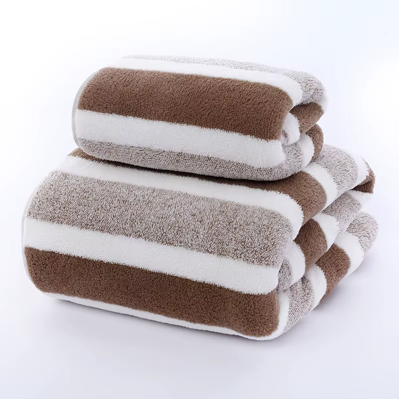 Ensemble de serviettes à motif rayé, serviette de bain douce pour le visage, serviettes absorbantes 