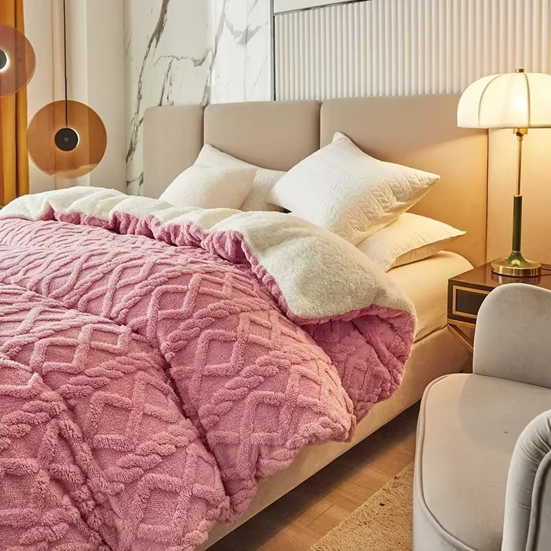 Tafu velours chaud hiver housse de couette couverture double usage artificiel cachemire housse de co