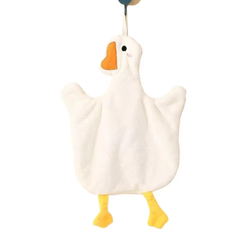 Serviettes à main canard mignon serviette suspendue cuisine salle de bain oie boule de bain doux abs