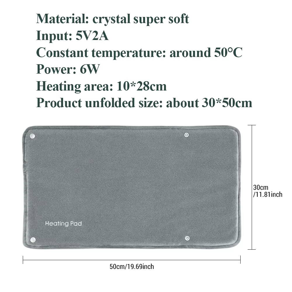 Coussin chauffant électrique domestique, Thermostat de chargement USB, tapis chauffant pour les main