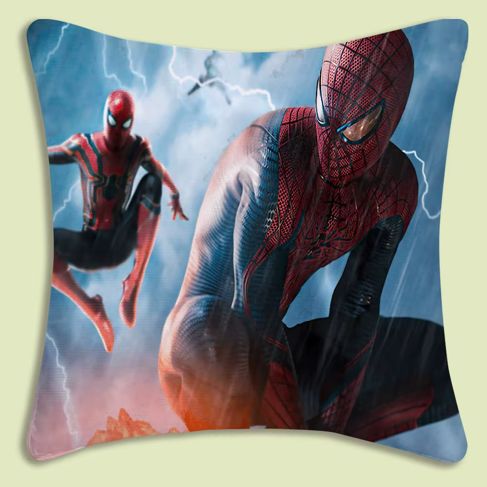 Housses d'oreiller de dessin animé de mascotte de Spider-Man pour la maison, impression recto-verso,
