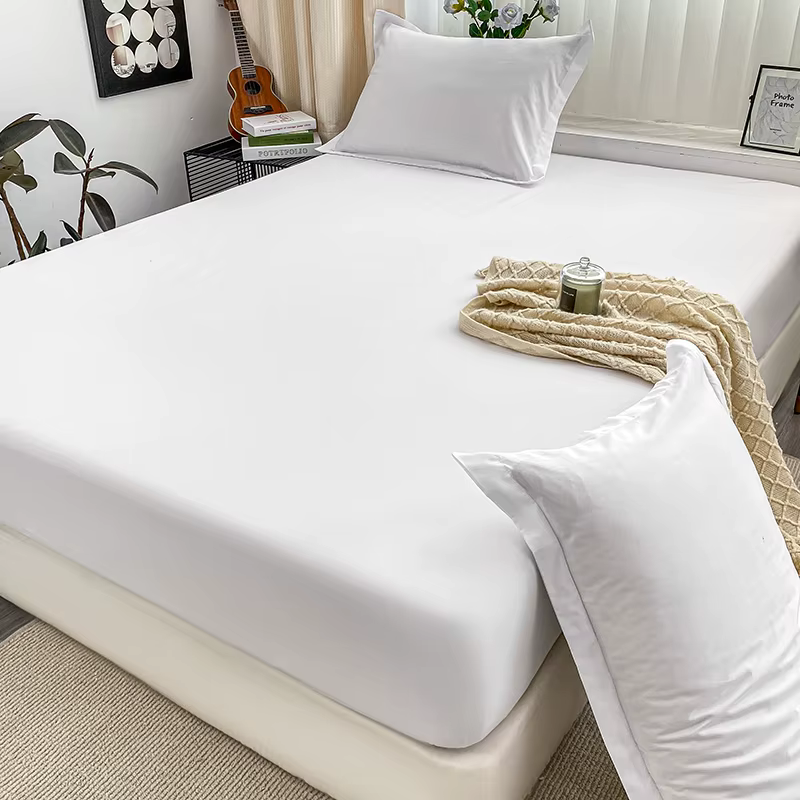 Ensemble de draps de lit brossés solides, drap-housse et taies d'oreiller de qualité supérieure, fin