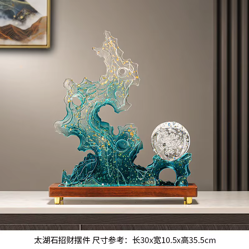 Sculpture abstraite en pierre du lac Taihu, ornement de luxe pour salon, entrée, meuble TV, armoires