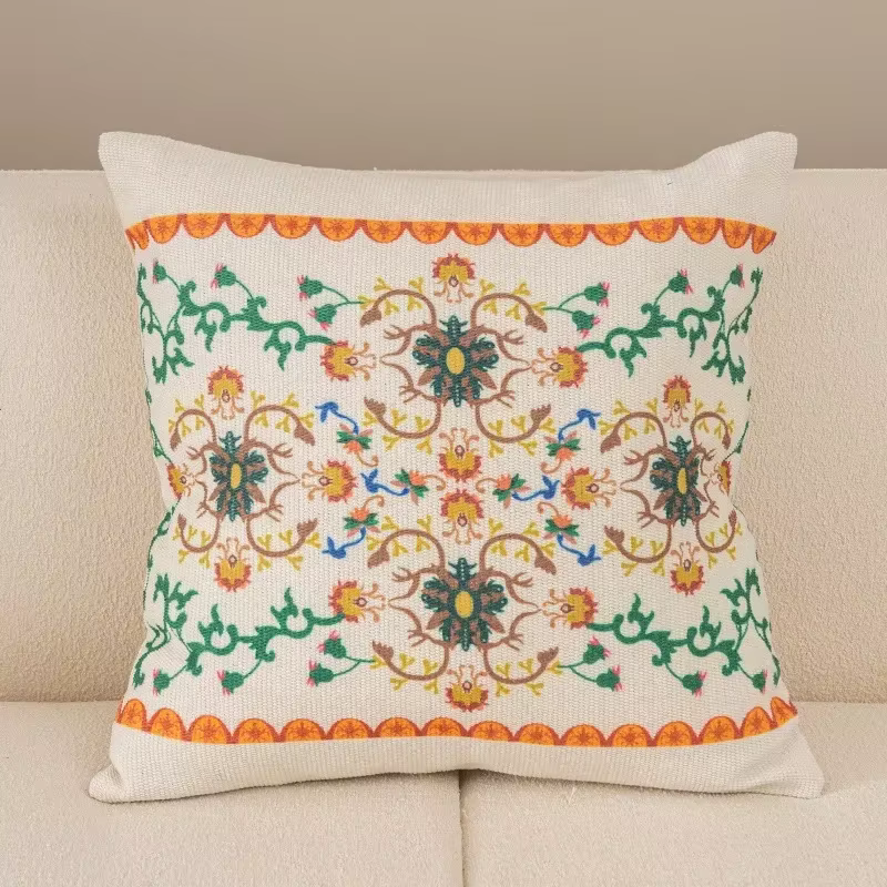 Juste de coussin tuftée géométrique bohème, housses de coussin décoratives à pampilles faites à la m