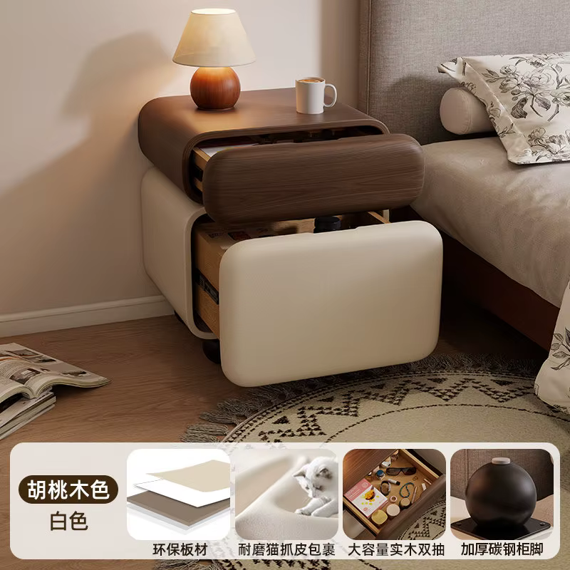 Table de chevet intelligente moderne nordique avec chargeur, mini table de nuit design pour appartem
