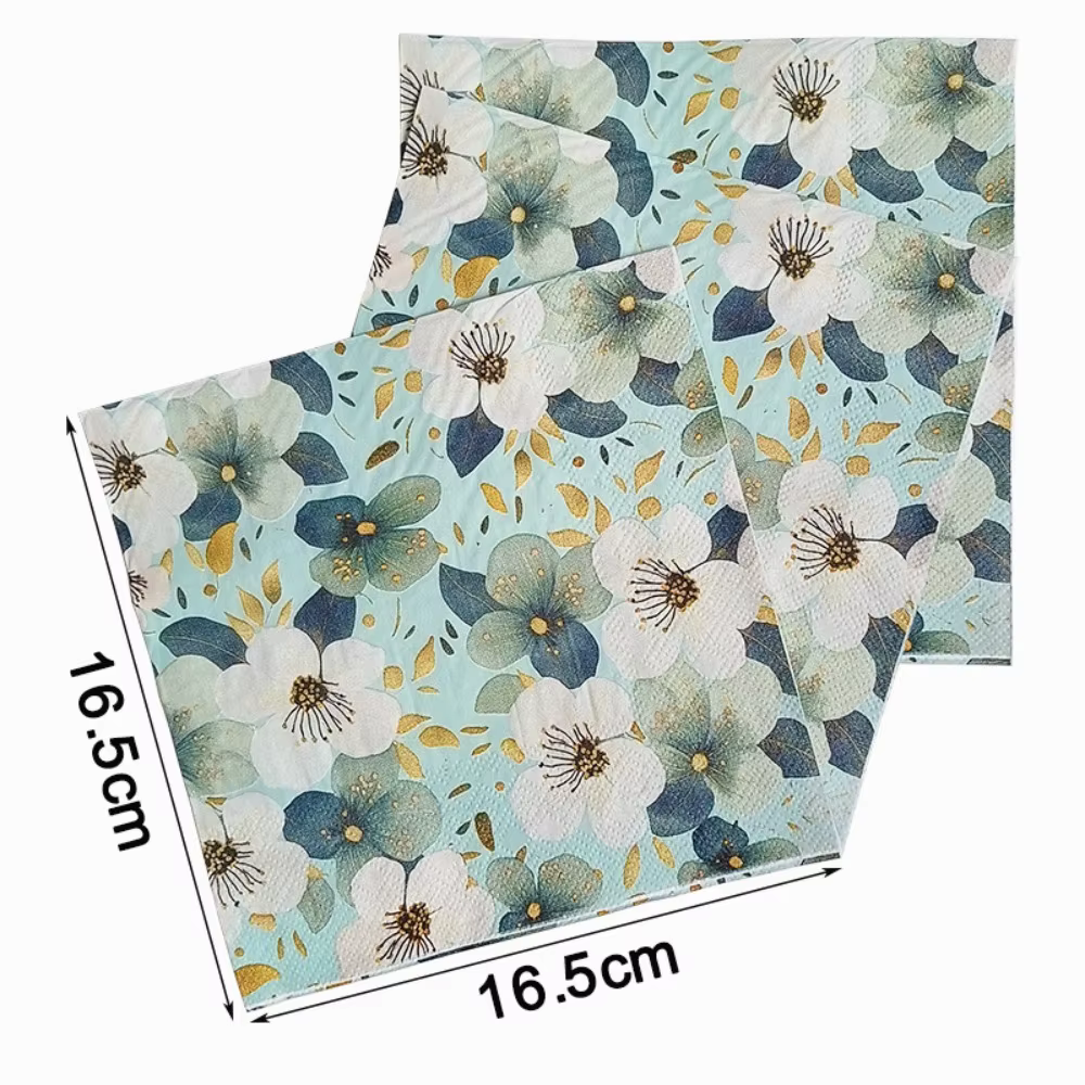 Serviettes carrées imprimées pour décorations de fête d'anniversaire, serviettes en Papier jetables 