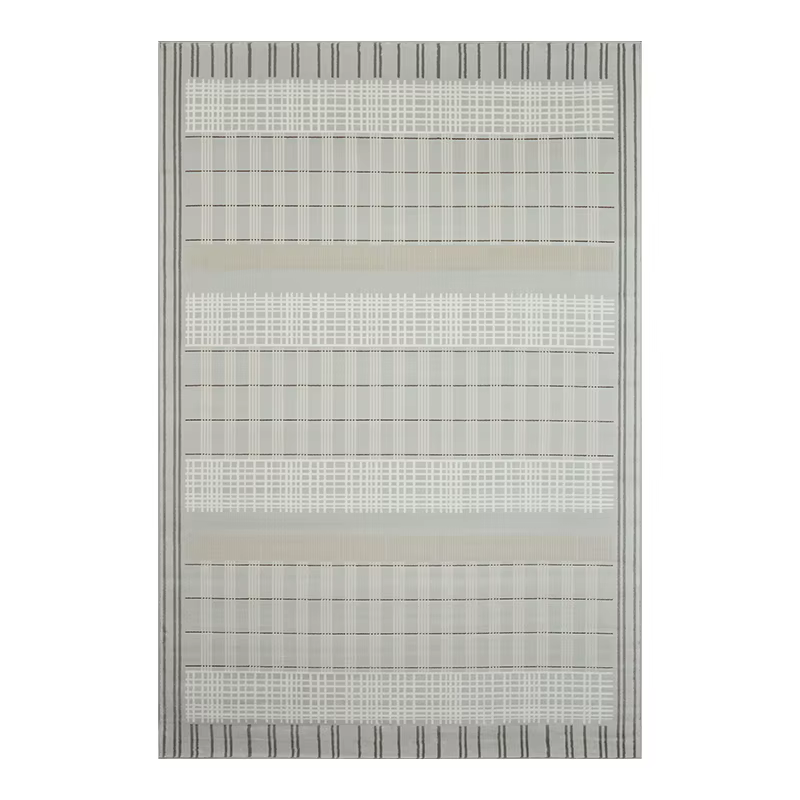 Tapis gris abstrait moderne, doux, écologique, anti-poussière et sans perte de fibres, pour bureau, 