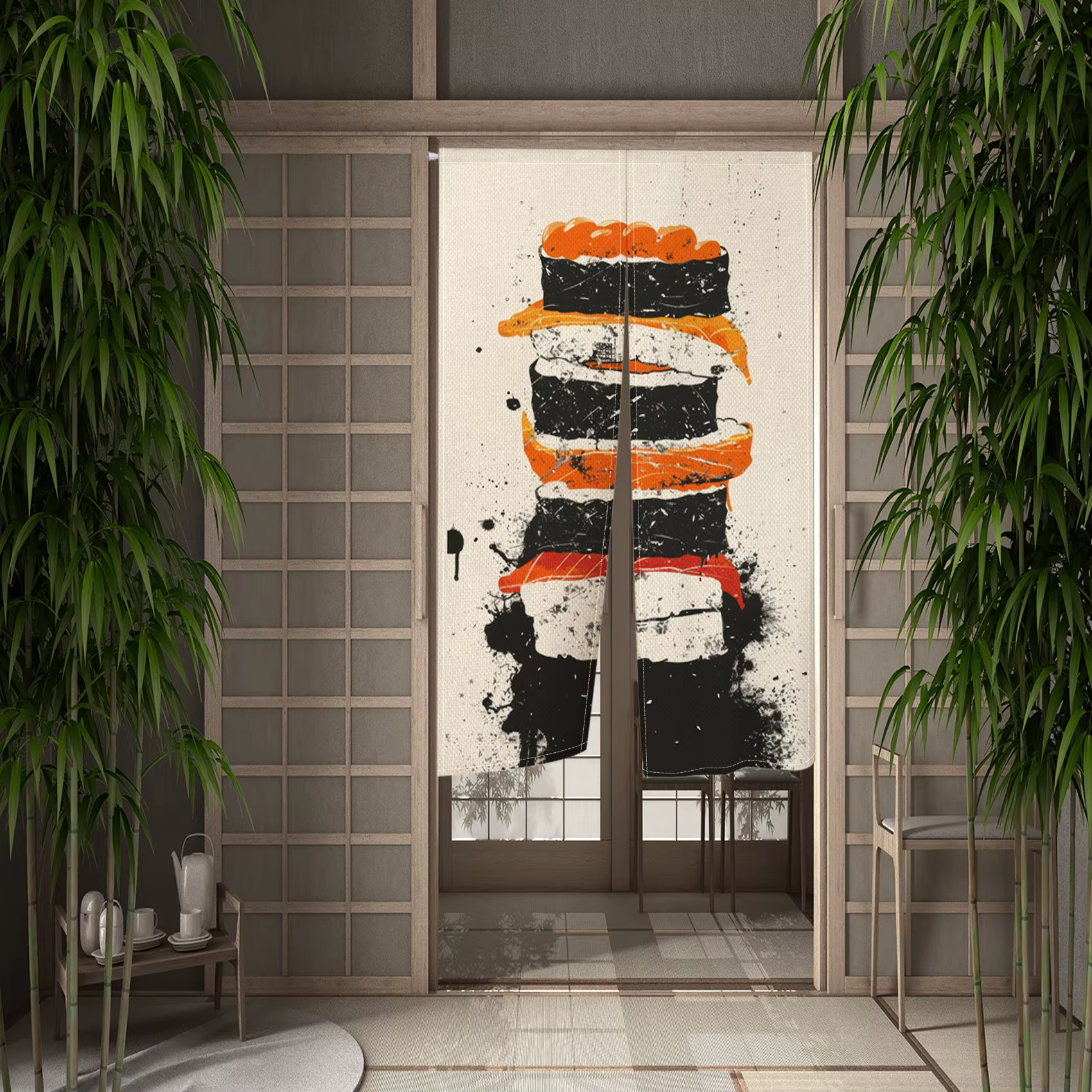 Rideau de porte japonais Sushi maison thé salle à manger Izakaya cuisine couloir cloison porte ridea
