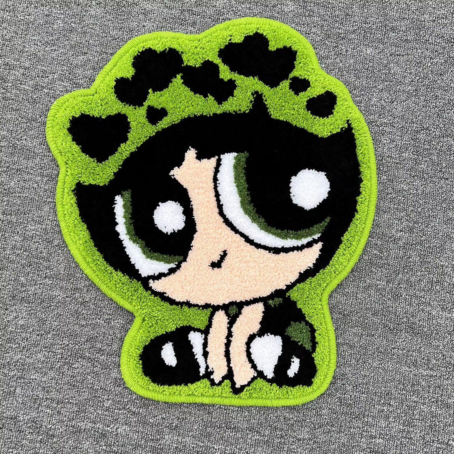 Tapis moelleux touffeté pour la décoration intérieure, Powerpuffs Girls, lea Cartoon, Anime Blossom 