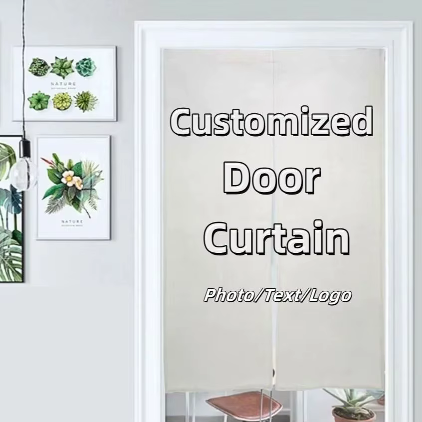 Rideau de porte personnalisé avec texte et image, Décoration de porte sur mesure, Rideau suspendu pe