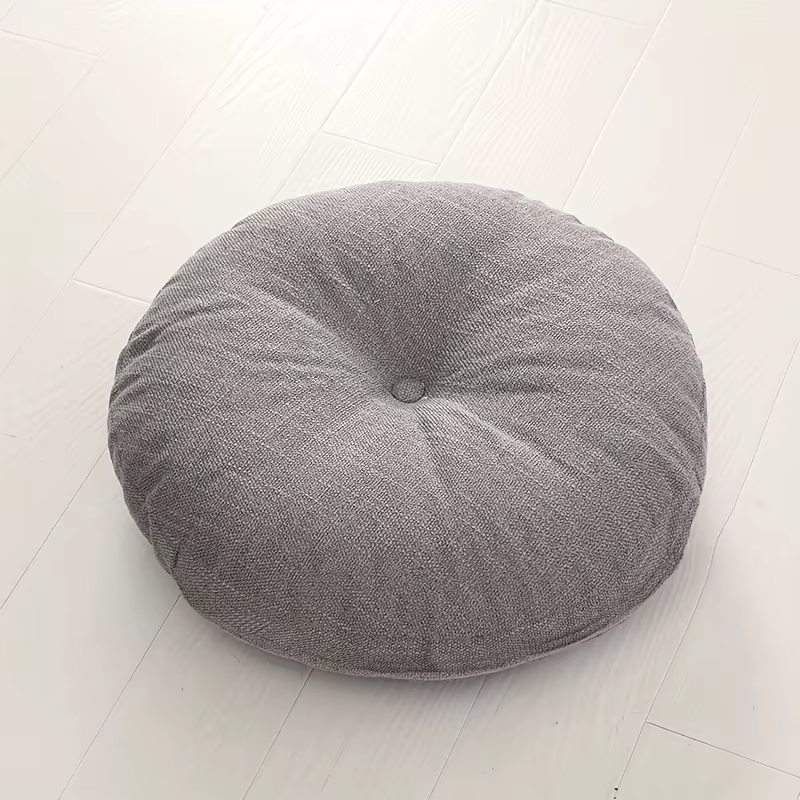 Coussin de sol moderne de couleur unie, oreiller rond épais pour la méditation, le yoga et le salon,