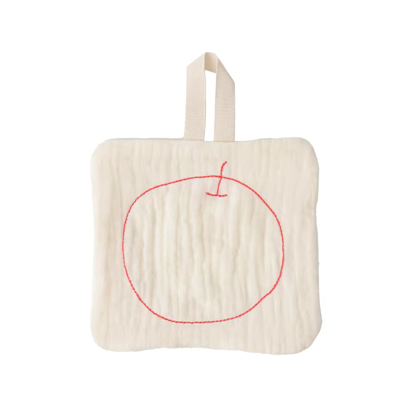 Jolies sets de table isolants, serviettes de cuisine brodées pomme, torchons absorbants carrés, dess