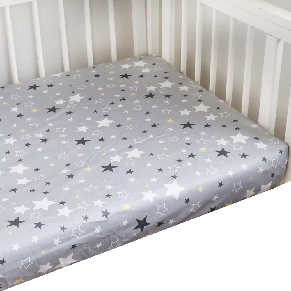 CPull-ensemble de literie en coton pour nouveau-né, drap-housse doux pour lit de bébé, couvre-matela