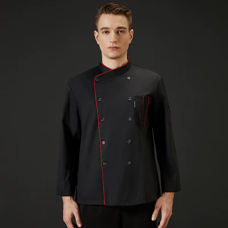 Uniforme de chef pour hommes, veste, vêtements de cuisine, chemise de cuisine trempée, serveuse, man