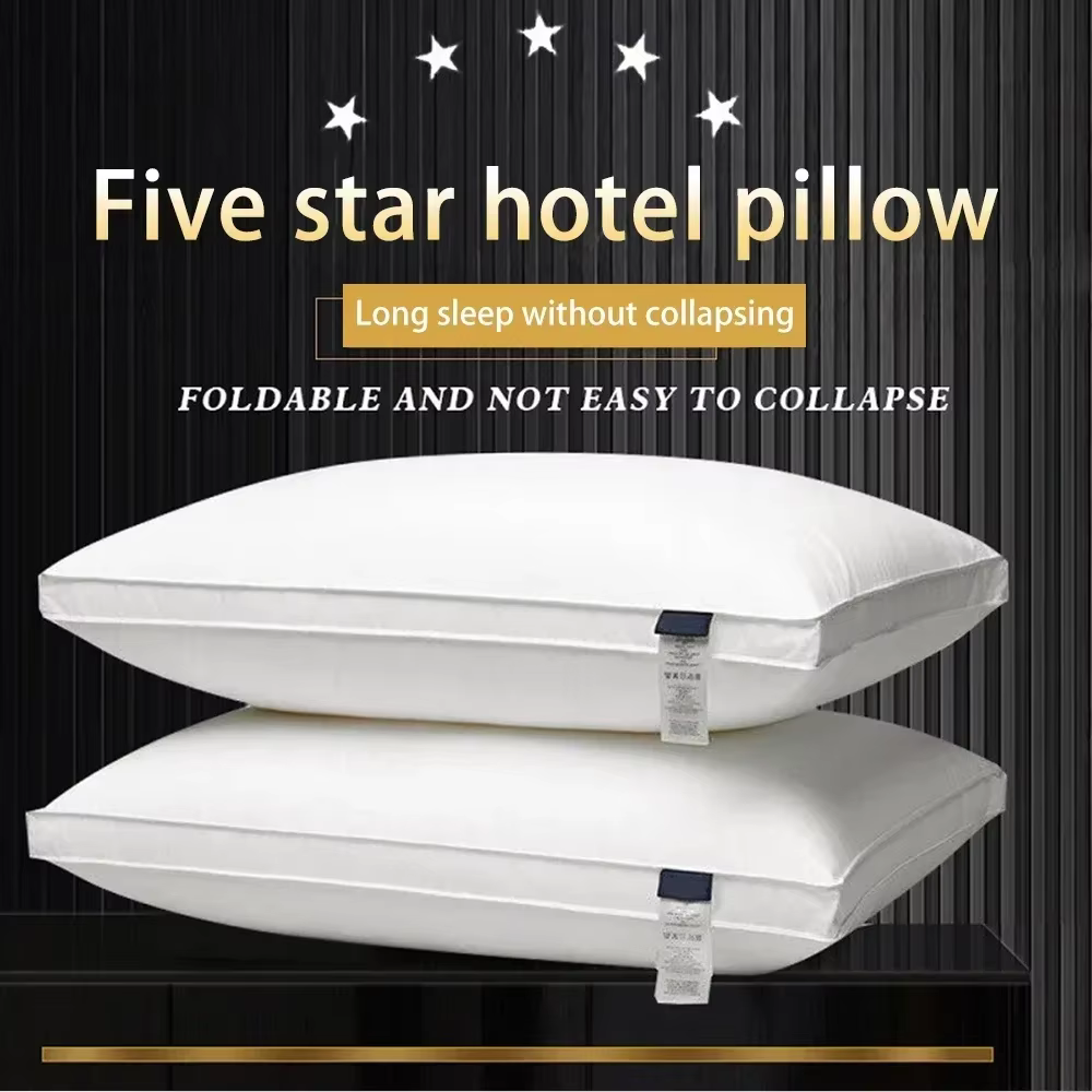 Oreiller d'hôtel 5 étoiles, oreiller de lit 100% coton, oreiller ergonomique pour le soutien du cou 